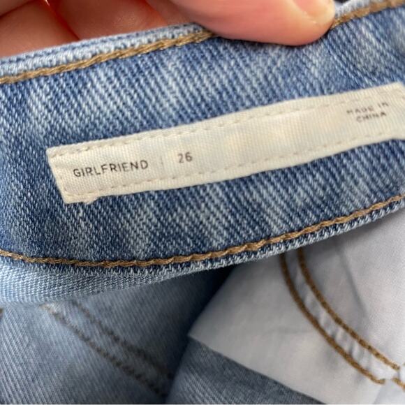 Pacsun Medium Wash Distressed Girlfriend High Rise Jeans Womens 26 Blue Denim - Picture 10 of 12